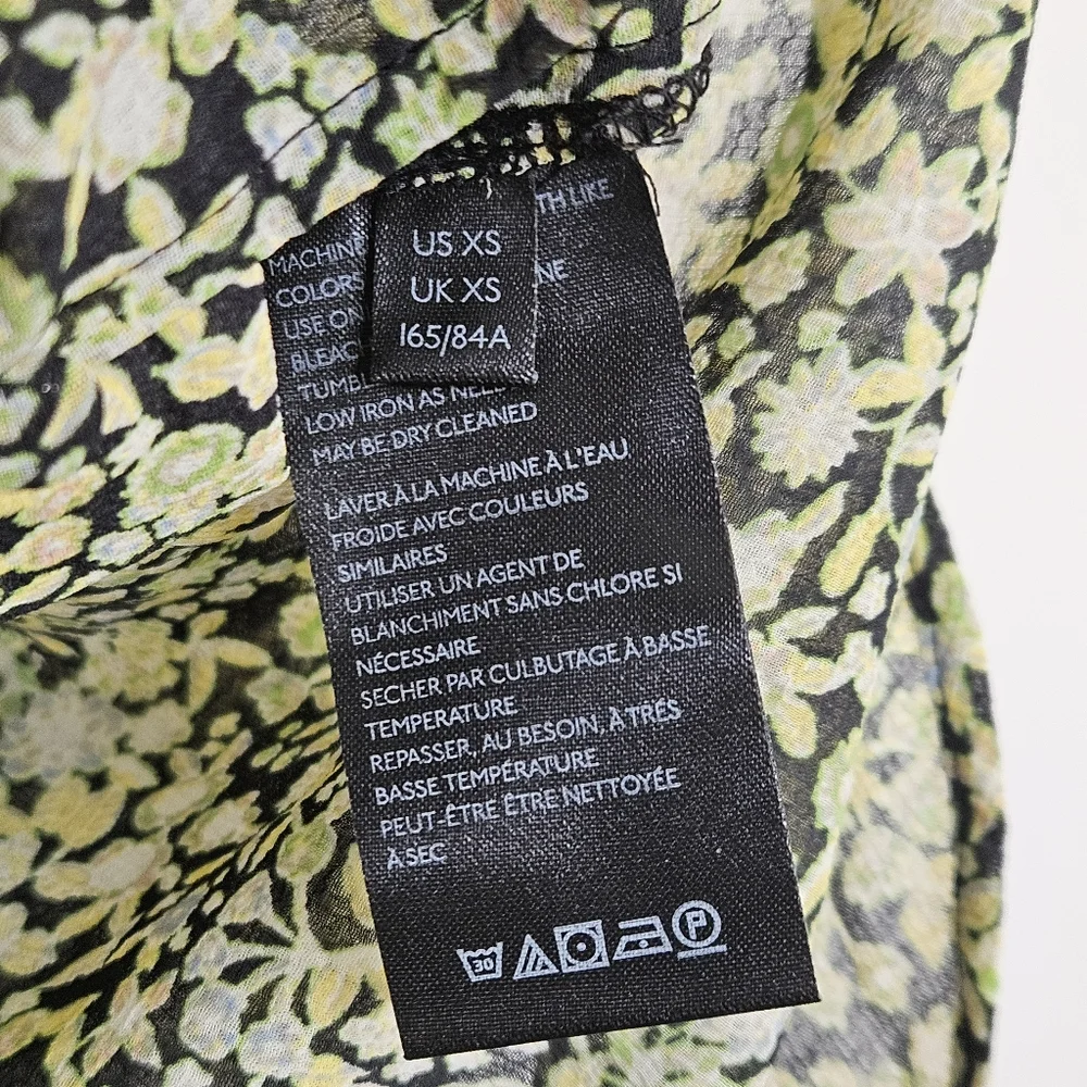 Free People Lela Floral Smocked Ruffle Blouse Floral XS - Picture 9 of 12